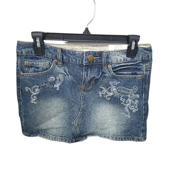 SO Womens Size 1 Blue Solid Denim Mini Skirt - Picture 8 of 9